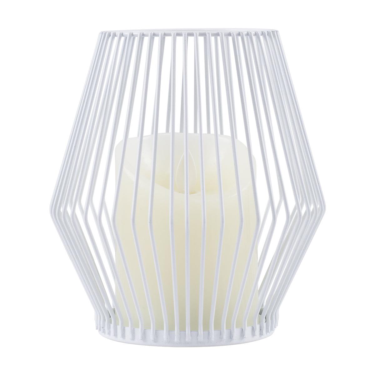 GloboStar® CANDLE 76488 Διακοσμητικό Realistic Κερί με LED Εφέ Κινούμενης Φλόγας - Μπαταρίας 2 x AA (Δεν Συμπεριλαμβάνονται) & Ασύρματο Χειριστήριο IR Θερμό Λευκό 2700K Dimmable Λευκό Φ14 x Υ16cm - ledmania.gr
