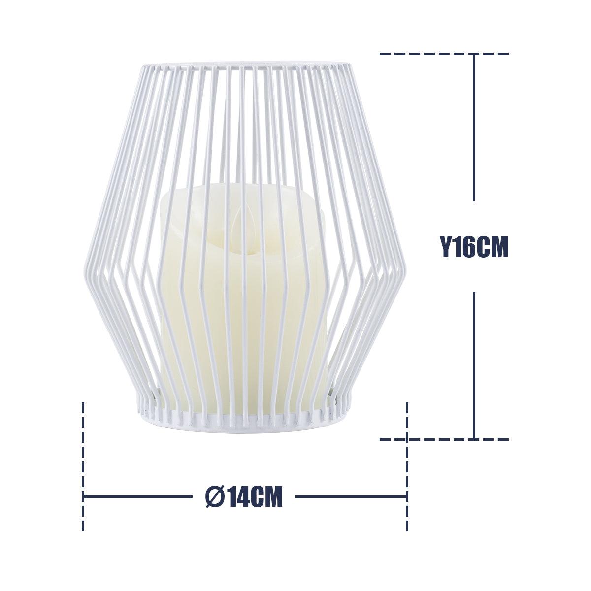 GloboStar® CANDLE 76488 Διακοσμητικό Realistic Κερί με LED Εφέ Κινούμενης Φλόγας - Μπαταρίας 2 x AA (Δεν Συμπεριλαμβάνονται) & Ασύρματο Χειριστήριο IR Θερμό Λευκό 2700K Dimmable Λευκό Φ14 x Υ16cm - ledmania.gr