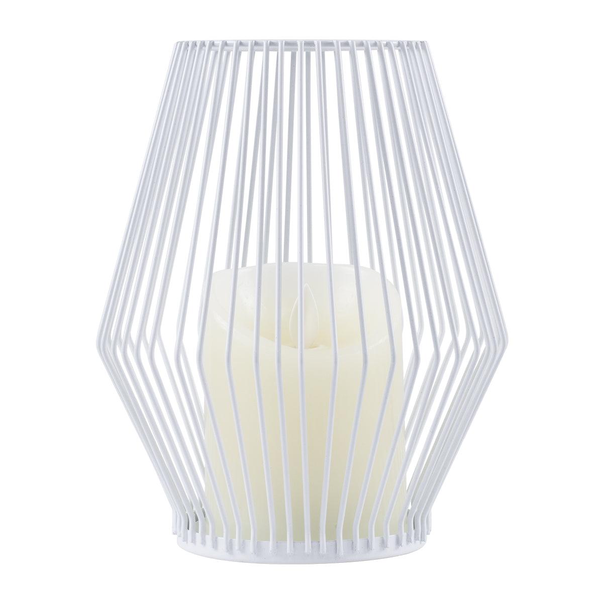 GloboStar® CANDLE 76489 Διακοσμητικό Realistic Κερί με LED Εφέ Κινούμενης Φλόγας - Μπαταρίας 2 x AA (Δεν Συμπεριλαμβάνονται) & Ασύρματο Χειριστήριο IR Θερμό Λευκό 2700K Dimmable Λευκό Φ16 x Υ18cm - ledmania.gr