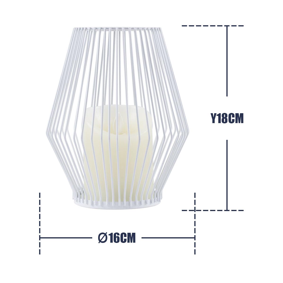 GloboStar® CANDLE 76489 Διακοσμητικό Realistic Κερί με LED Εφέ Κινούμενης Φλόγας - Μπαταρίας 2 x AA (Δεν Συμπεριλαμβάνονται) & Ασύρματο Χειριστήριο IR Θερμό Λευκό 2700K Dimmable Λευκό Φ16 x Υ18cm - ledmania.gr