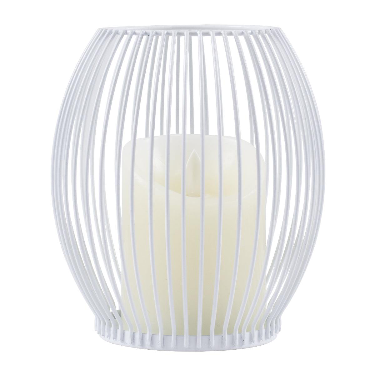 GloboStar® CANDLE 76490 Διακοσμητικό Realistic Κερί με LED Εφέ Κινούμενης Φλόγας - Μπαταρίας 2 x AA (Δεν Συμπεριλαμβάνονται) & Ασύρματο Χειριστήριο IR Θερμό Λευκό 2700K Dimmable Λευκό Φ14 x Υ16cm - ledmania.gr