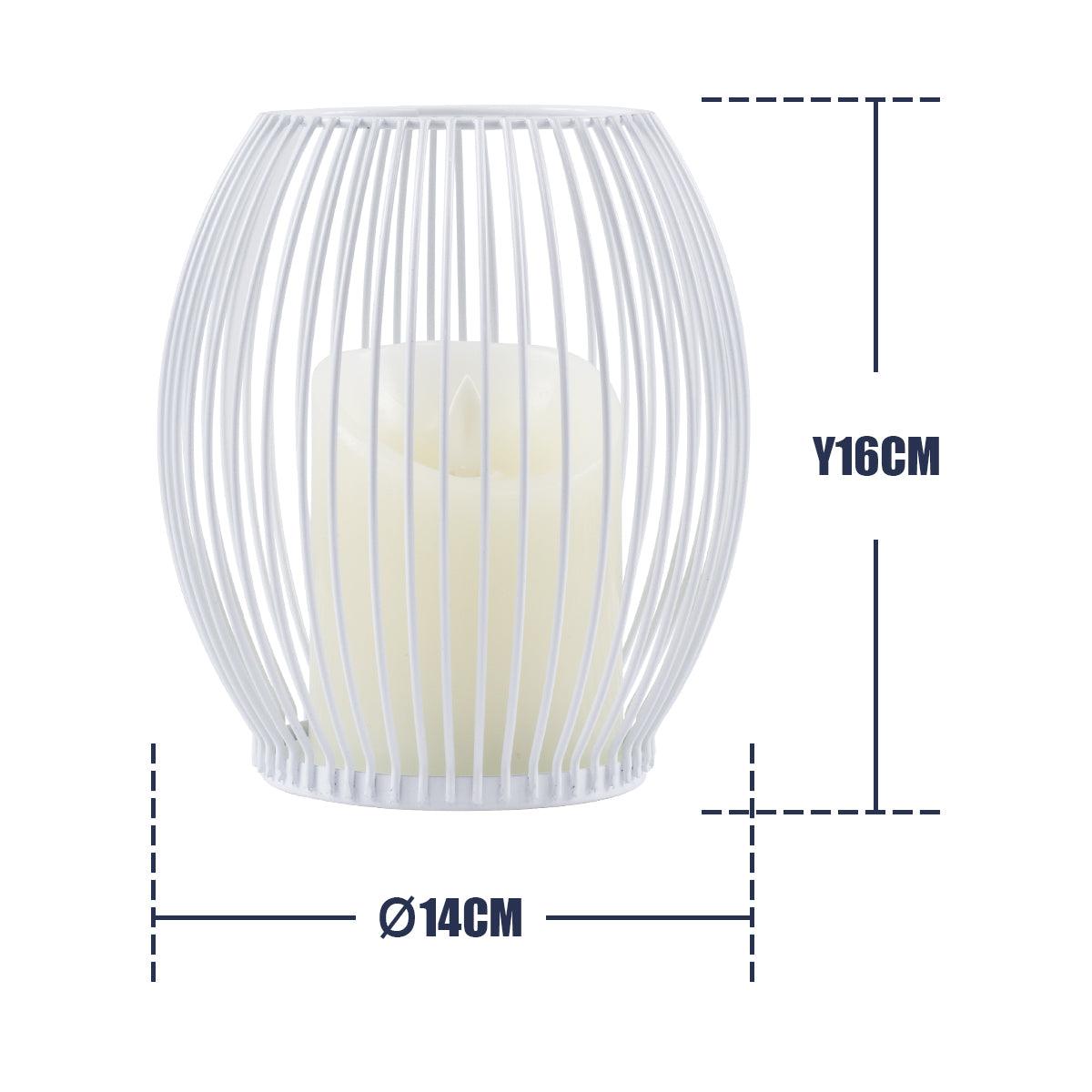 GloboStar® CANDLE 76490 Διακοσμητικό Realistic Κερί με LED Εφέ Κινούμενης Φλόγας - Μπαταρίας 2 x AA (Δεν Συμπεριλαμβάνονται) & Ασύρματο Χειριστήριο IR Θερμό Λευκό 2700K Dimmable Λευκό Φ14 x Υ16cm - ledmania.gr
