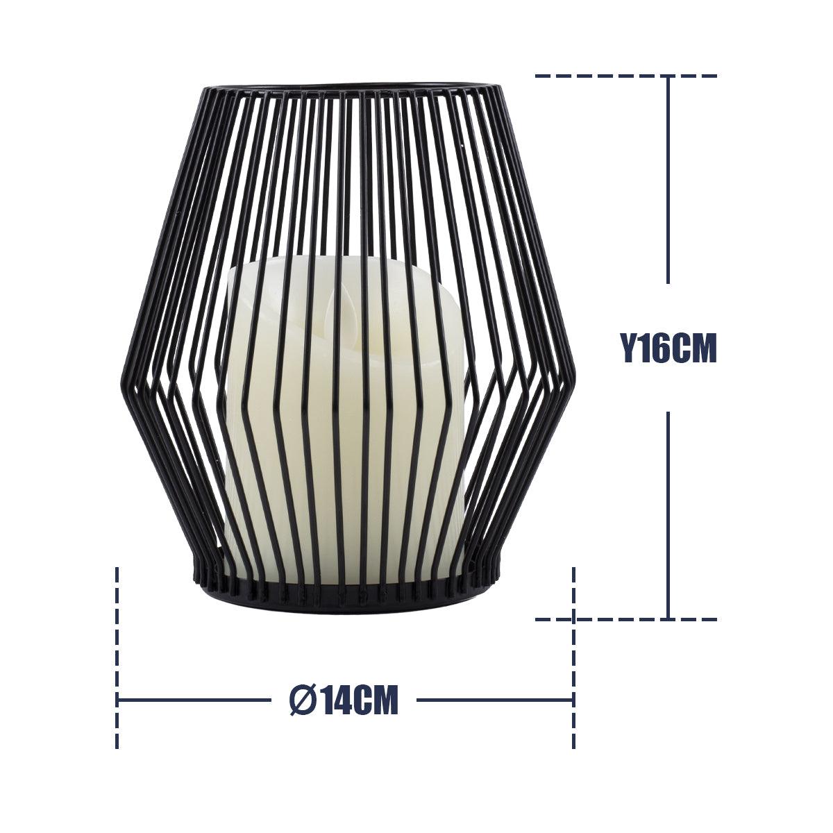 GloboStar® CANDLE 76493 Διακοσμητικό Realistic Κερί με LED Εφέ Κινούμενης Φλόγας - Μπαταρίας 2 x AA (Δεν Συμπεριλαμβάνονται) & Ασύρματο Χειριστήριο IR Θερμό Λευκό 2700K Dimmable Μαύρο Φ14 x Υ16cm - ledmania.gr