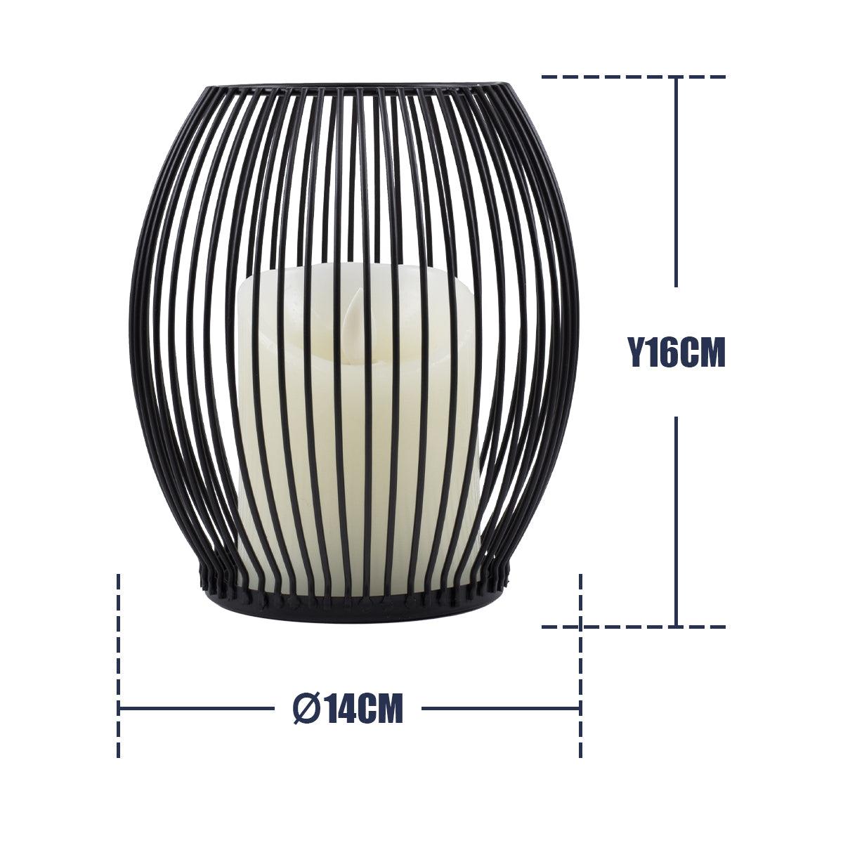 GloboStar® CANDLE 76495 Διακοσμητικό Realistic Κερί με LED Εφέ Κινούμενης Φλόγας - Μπαταρίας 2 x AA (Δεν Συμπεριλαμβάνονται) & Ασύρματο Χειριστήριο IR Θερμό Λευκό 2700K Dimmable Μαύρο Φ14 x Υ16cm - ledmania.gr