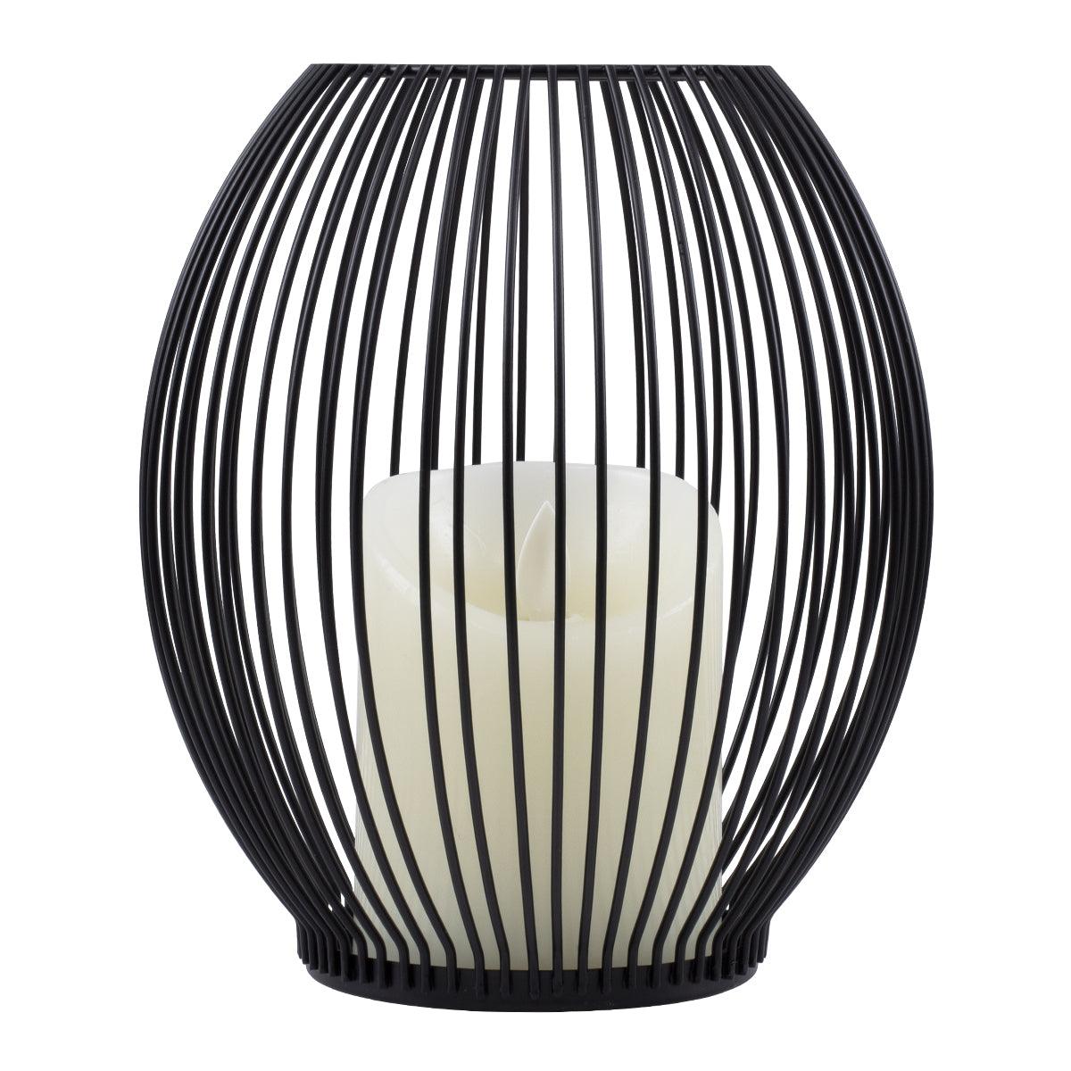 GloboStar® CADLE 76496 Διακοσμητικό Realistic Κερί με LED Εφέ Κινούμενης Φλόγας - Μπαταρίας 2 x AA (Δεν Συμπεριλαμβάνονται) & Ασύρματο Χειριστήριο IR Θερμό Λευκό 2700K Dimmable Μαύρο Φ16 x Υ18cm - ledmania.gr