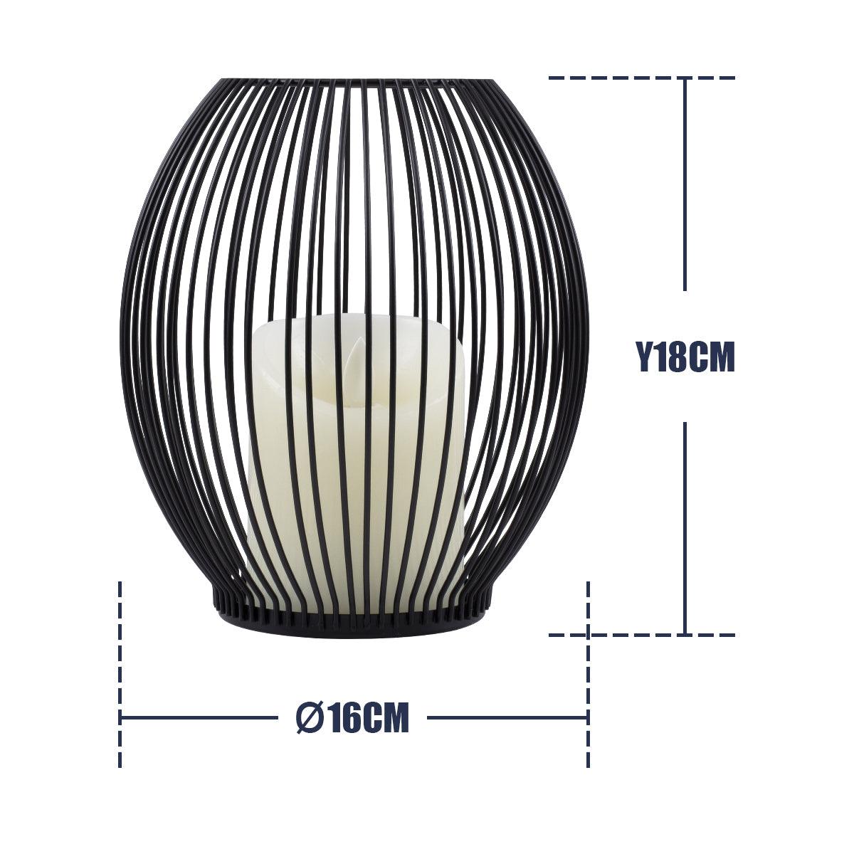 GloboStar® CADLE 76496 Διακοσμητικό Realistic Κερί με LED Εφέ Κινούμενης Φλόγας - Μπαταρίας 2 x AA (Δεν Συμπεριλαμβάνονται) & Ασύρματο Χειριστήριο IR Θερμό Λευκό 2700K Dimmable Μαύρο Φ16 x Υ18cm - ledmania.gr