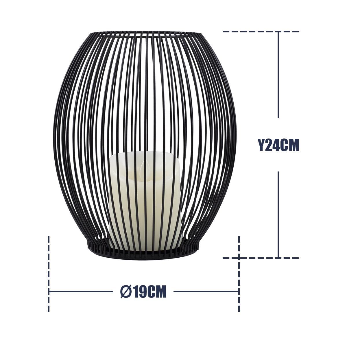 GloboStar® CANDLE 76497 Διακοσμητικό Realistic Κερί με LED Εφέ Κινούμενης Φλόγας - Μπαταρίας 2 x AA (Δεν Συμπεριλαμβάνονται) & Ασύρματο Χειριστήριο IR Θερμό Λευκό 2700K Dimmable Μαύρο Φ19 x Υ24cm - ledmania.gr