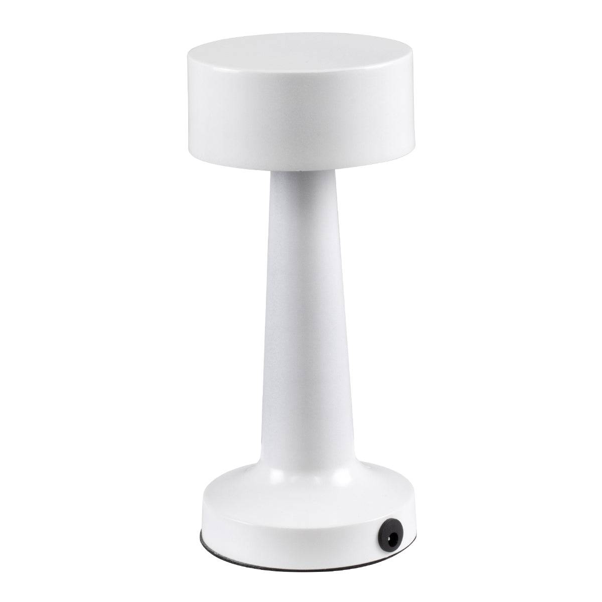 GloboStar® BELLA 76502 Μοντέρνο Επιτραπέζιο Φωτιστικό Πορτατίφ LED 1.5W 105lm 120° DC 5V Επαναφορτιζόμενο με Μπαταρία Li-ion 1800mAh - Διακόπτη Αφής με 3 Εντάσεις Φωτισμού Θερμό Λευκό 2700K Dimmable - Φ9 x 21cm - Λευκό - ledmania.gr