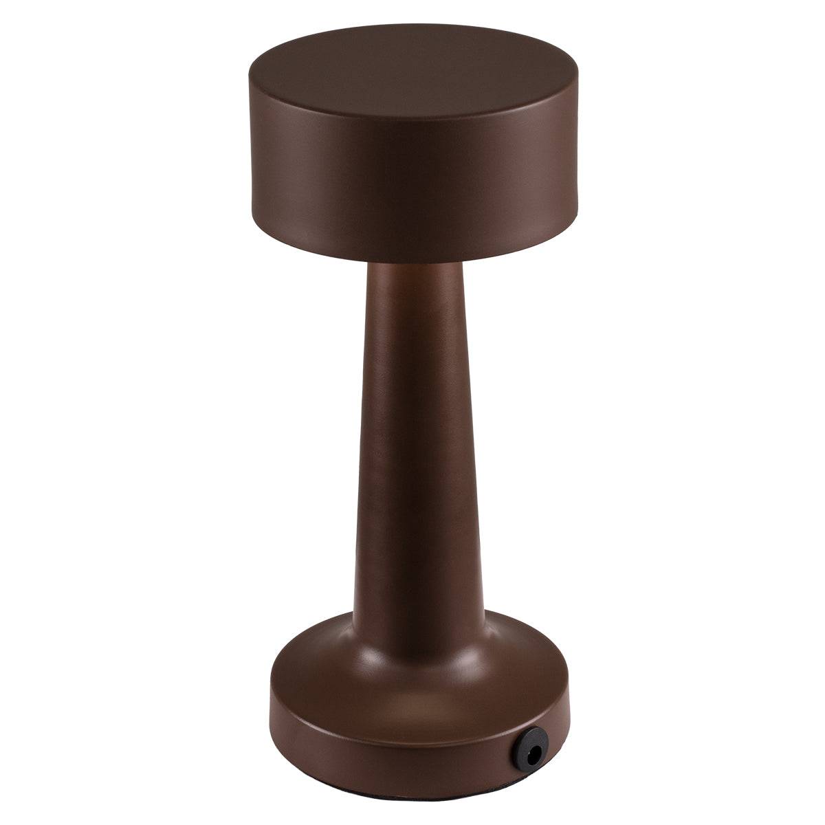 GloboStar® BELLA 76507 Μοντέρνο Επιτραπέζιο Φωτιστικό Πορτατίφ LED 1.5W 105lm 120° DC 5V Επαναφορτιζόμενο με Μπαταρία Li-ion 1800mAh - Διακόπτη Αφής με 3 Εντάσεις Φωτισμού Θερμό Λευκό 2700K Dimmable - Φ9 x 21cm - Σκούρο Καφέ - ledmania.gr