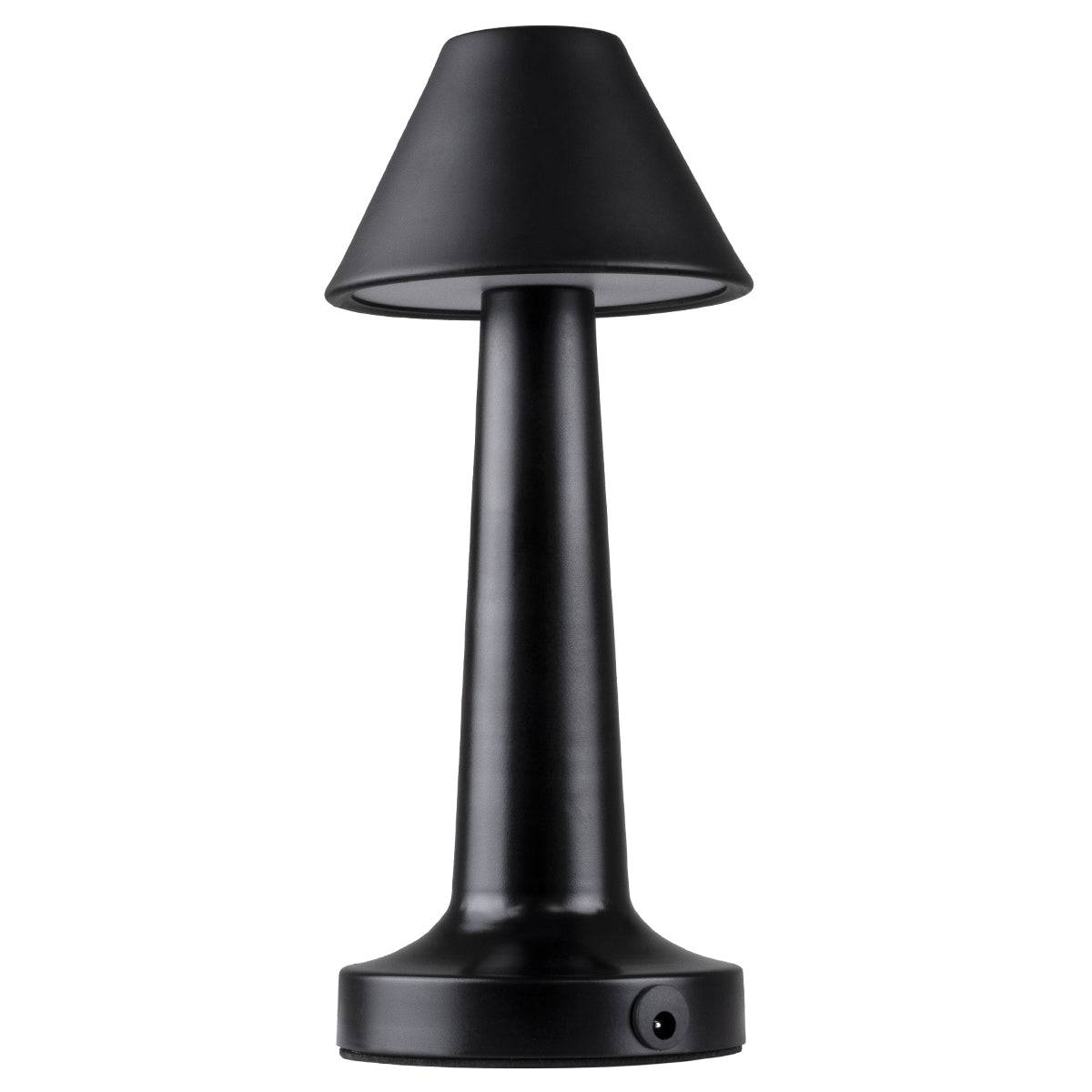 GloboStar® MOLLY 76515 Μοντέρνο Επιτραπέζιο Φωτιστικό Πορτατίφ LED 1.5W 105lm 120° DC 5V Επαναφορτιζόμενο με Μπαταρία Li-ion 1800mAh - Διακόπτη Αφής με 3 Εντάσεις Φωτισμού Θερμό Λευκό 2700K Dimmable - Φ10 x 23cm - Μαύρο - ledmania.gr