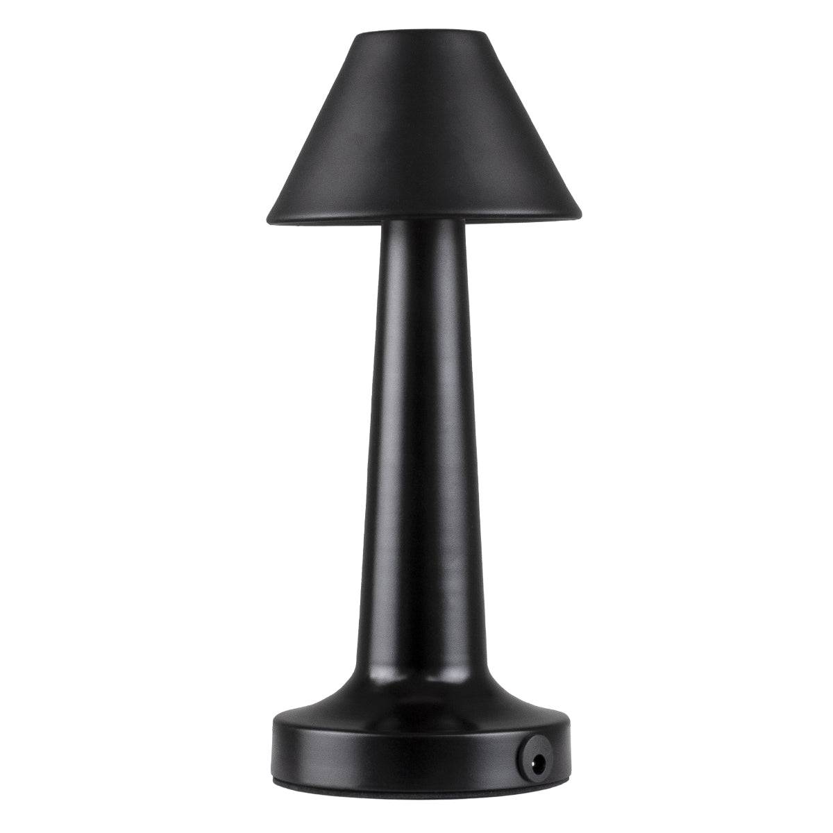GloboStar® MOLLY 76515 Μοντέρνο Επιτραπέζιο Φωτιστικό Πορτατίφ LED 1.5W 105lm 120° DC 5V Επαναφορτιζόμενο με Μπαταρία Li-ion 1800mAh - Διακόπτη Αφής με 3 Εντάσεις Φωτισμού Θερμό Λευκό 2700K Dimmable - Φ10 x 23cm - Μαύρο - ledmania.gr