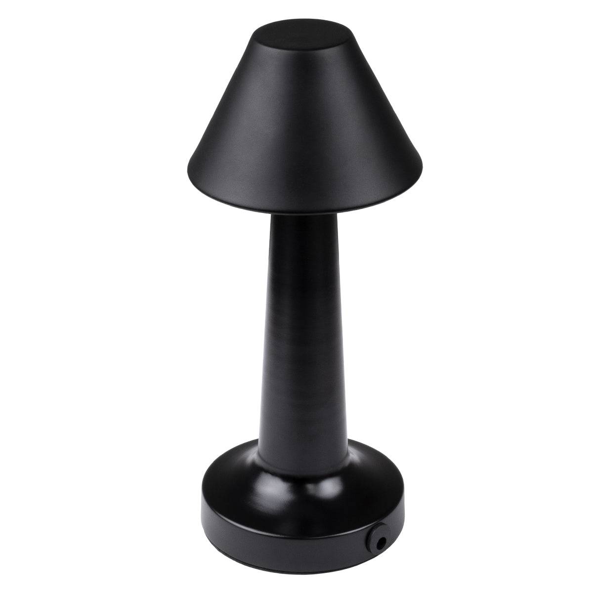 GloboStar® MOLLY 76515 Μοντέρνο Επιτραπέζιο Φωτιστικό Πορτατίφ LED 1.5W 105lm 120° DC 5V Επαναφορτιζόμενο με Μπαταρία Li-ion 1800mAh - Διακόπτη Αφής με 3 Εντάσεις Φωτισμού Θερμό Λευκό 2700K Dimmable - Φ10 x 23cm - Μαύρο - ledmania.gr