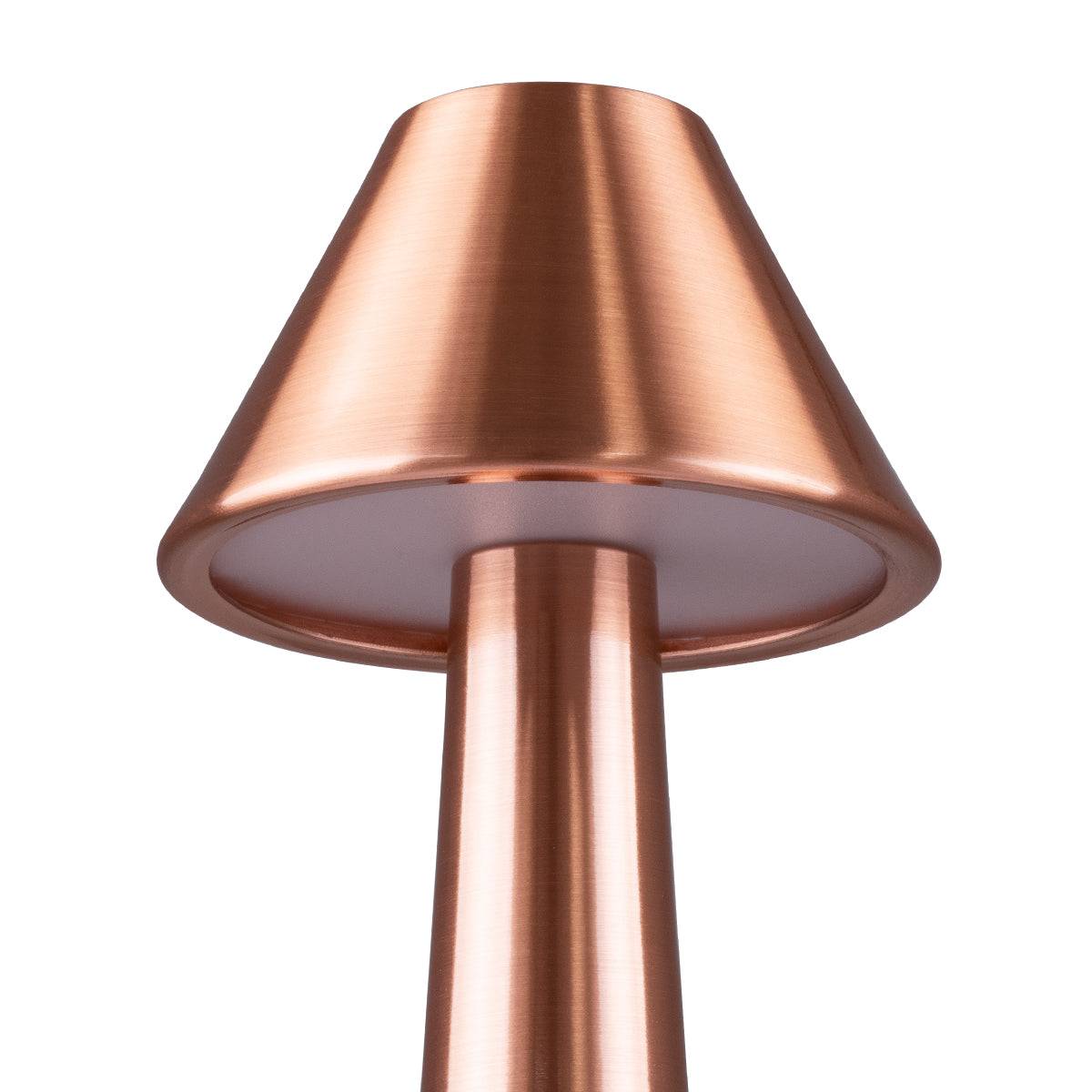 GloboStar® MOLLY 76517 Μοντέρνο Επιτραπέζιο Φωτιστικό Πορτατίφ LED 1.5W 105lm 120° DC 5V Επαναφορτιζόμενο με Μπαταρία Li-ion 1800mAh - Διακόπτη Αφής με 3 Εντάσεις Φωτισμού Θερμό Λευκό 2700K Dimmable - Φ10 x 23cm - Χάλκινο - ledmania.gr