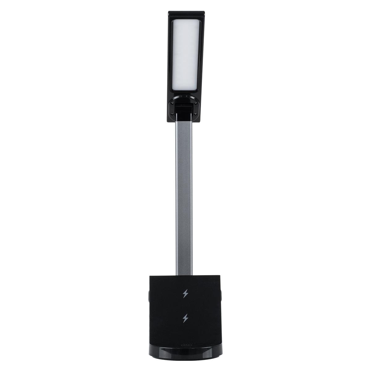 GloboStar® FIARIA 76530 Μοντέρνο Επιτραπέζιο Φωτιστικό Πορτατίφ LED 5W 500lm 180° DC 5V - με Ασύρματη Φόρτιση - Wireless Charger - Διακόπτη Αφής - CCT Θερμό Λευκό 2700K - Φυσικό Λευκό 4500K - Ψυχρό Λευκό 6000K Dimmable - Μ25 x Π10.5 x Υ35.5 - Μαύρο - ledmania.gr