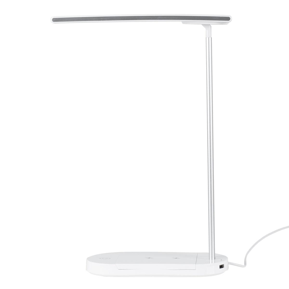 GloboStar® FIARIA 76531 Μοντέρνο Επιτραπέζιο Φωτιστικό Πορτατίφ LED 5W 500lm 180° DC 5V - με Ασύρματη Φόρτιση - Wireless Charger - Διακόπτη Αφής - CCT Θερμό Λευκό 2700K - Φυσικό Λευκό 4500K - Ψυχρό Λευκό 6000K Dimmable - Μ25 x Π10.5 x Υ35.5 - Λευκό - ledmania.gr