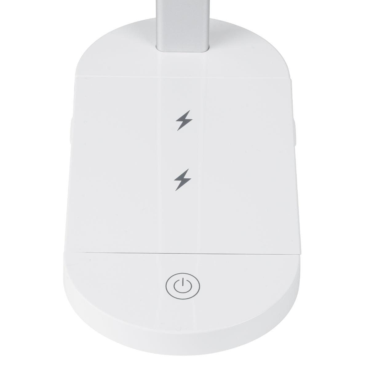GloboStar® FIARIA 76531 Μοντέρνο Επιτραπέζιο Φωτιστικό Πορτατίφ LED 5W 500lm 180° DC 5V - με Ασύρματη Φόρτιση - Wireless Charger - Διακόπτη Αφής - CCT Θερμό Λευκό 2700K - Φυσικό Λευκό 4500K - Ψυχρό Λευκό 6000K Dimmable - Μ25 x Π10.5 x Υ35.5 - Λευκό - ledmania.gr