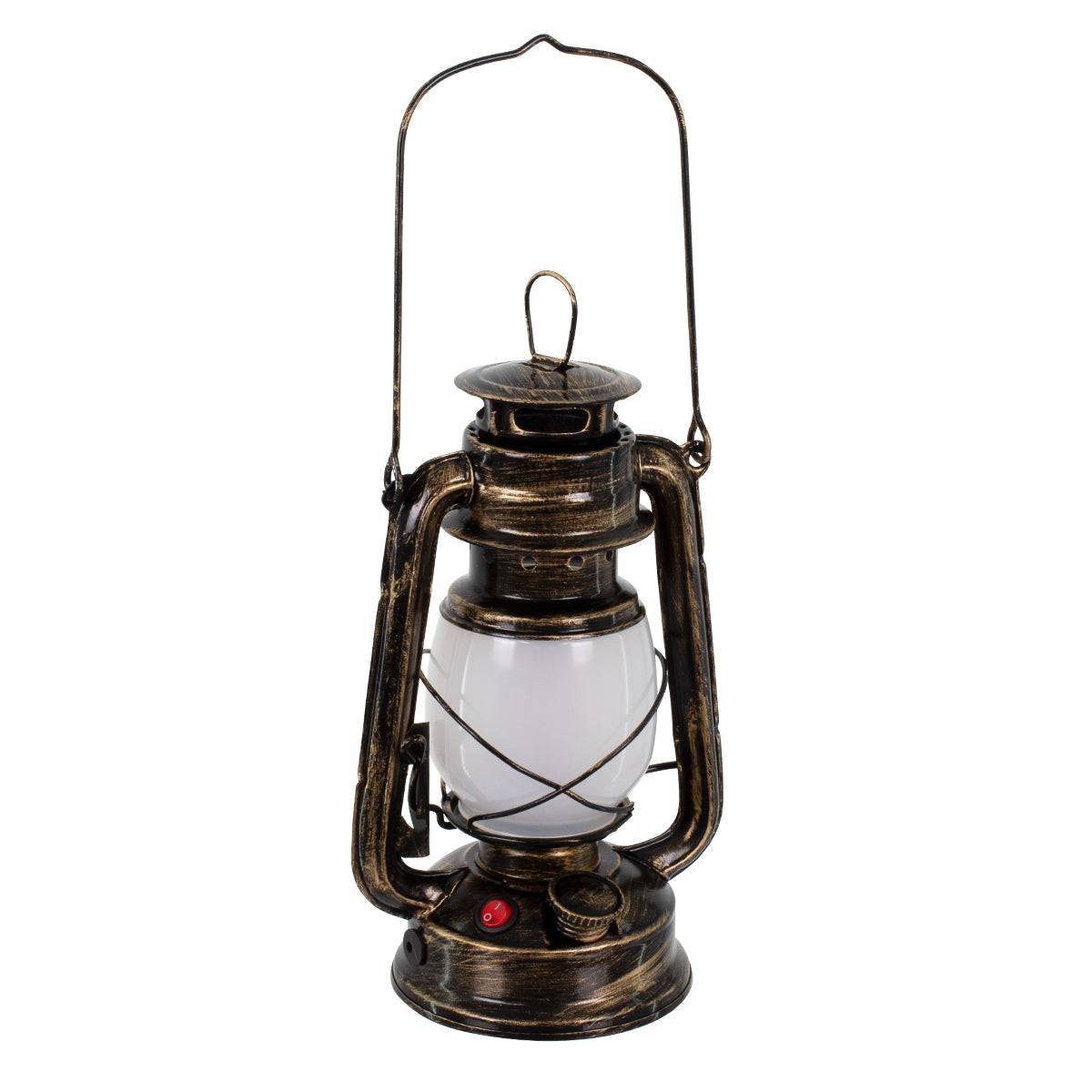 GloboStar® 76547 Vintage Επιτραπέζιο Διακοσμητικό Φωτιστικό LED Retro Μπρούτζινο Φαναράκι Flame Effect 10W 500lm Επαναφορτιζόμενο με Διακόπτη On/Off & Καλώδιο Πρίζα Σούκο - Μπαταρίας 2x18650 4000Mah (Περιλαμβάνονται) Ultra Θερμό Λευκό 1800K - ledmania.gr