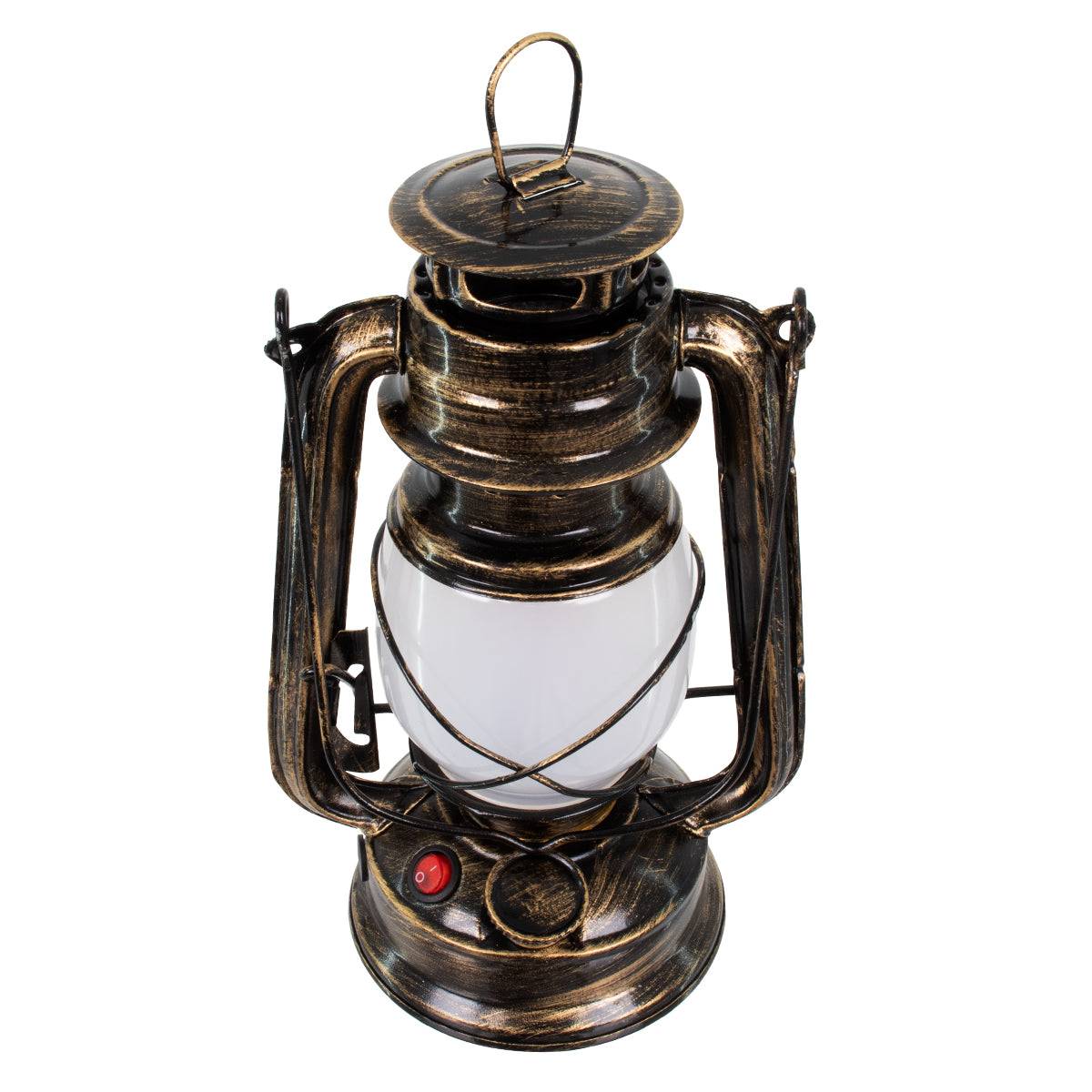 GloboStar® 76547 Vintage Επιτραπέζιο Διακοσμητικό Φωτιστικό LED Retro Μπρούτζινο Φαναράκι Flame Effect 10W 500lm Επαναφορτιζόμενο με Διακόπτη On/Off & Καλώδιο Πρίζα Σούκο - Μπαταρίας 2x18650 4000Mah (Περιλαμβάνονται) Ultra Θερμό Λευκό 1800K - ledmania.gr