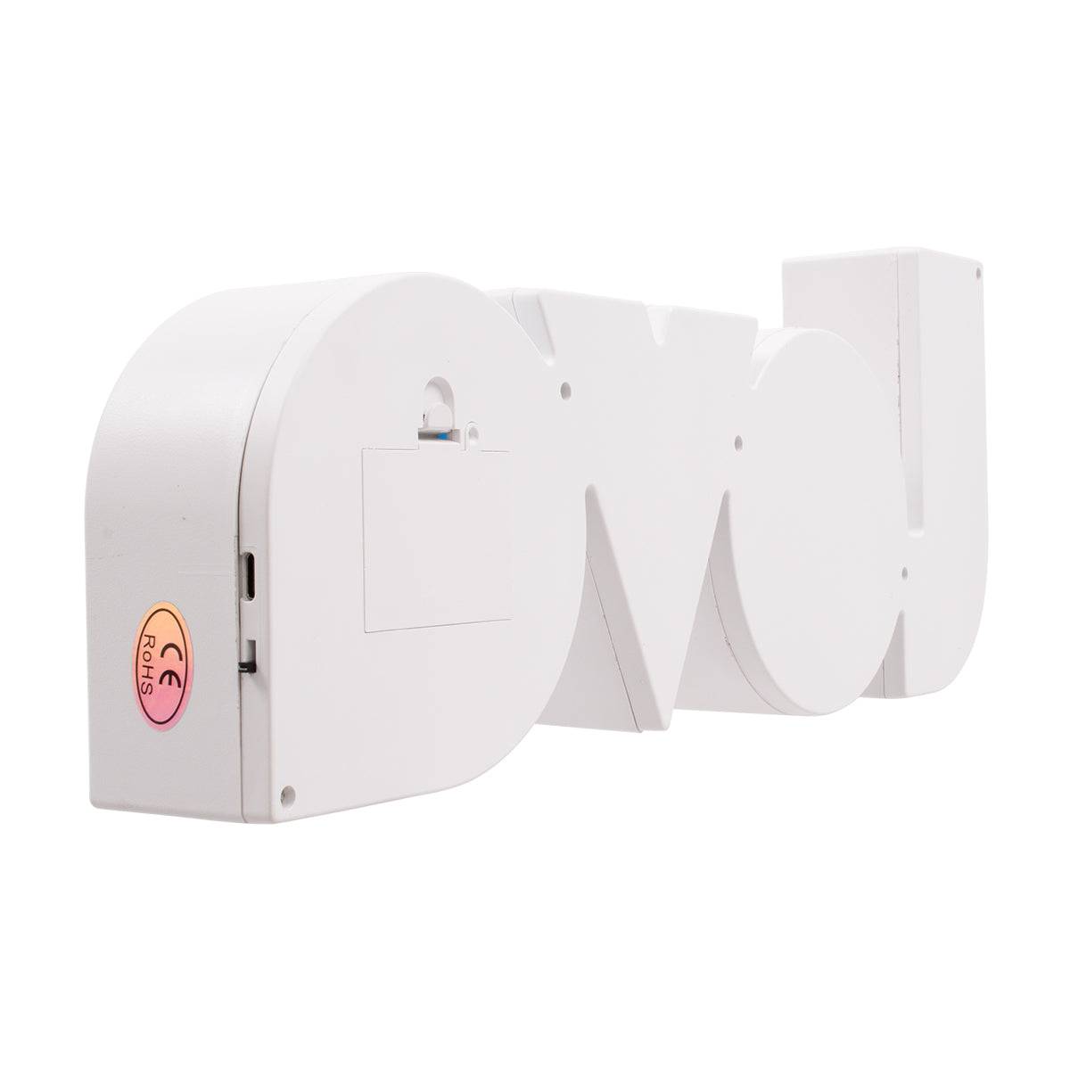 GloboStar® 76550 Μοντέρνο Επιτραπέζιο Διακοσμητικό Φωτιστικό LED Σήμανσης COLORS LOVE 2W με Διακόπτη On/Off & Καλώδιο Τροφοδοσίας USB - Μπαταρίας 3xAAA (Δεν Περιλαμβάνονται) Ψυχρό Λευκό 6000K - ledmania.gr