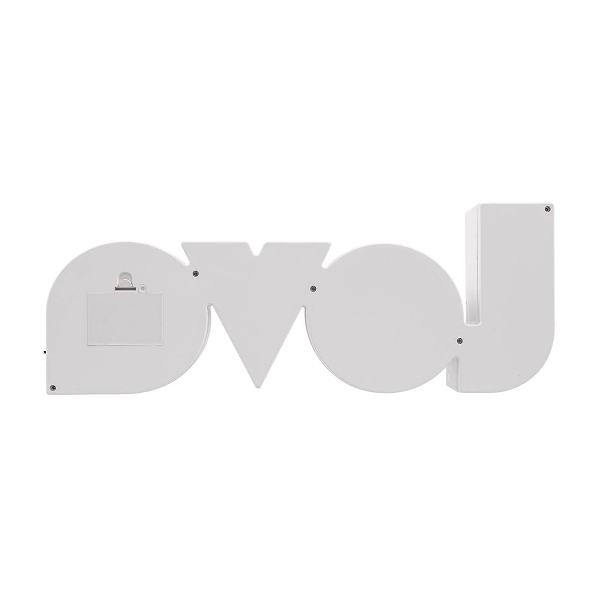 GloboStar® 76550 Μοντέρνο Επιτραπέζιο Διακοσμητικό Φωτιστικό LED Σήμανσης COLORS LOVE 2W με Διακόπτη On/Off & Καλώδιο Τροφοδοσίας USB - Μπαταρίας 3xAAA (Δεν Περιλαμβάνονται) Ψυχρό Λευκό 6000K - ledmania.gr