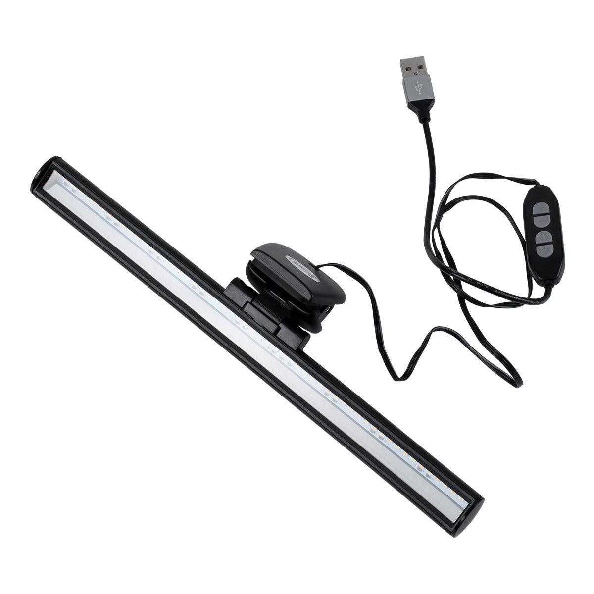 76552 Φωτιστικό Οθόνης Anti-Glare E-Reading LED 5W 565lm DC 5V με Καλώδιο Τροφοδοσίας USB 2.0 & Ενσωματωμένο Χειριστήριο Εναλλαγής Χρωμάτων CCT Θερμό Λευκό 2700K - Φυσικό Λευκό 4500K - Ψυχρό Λευκό 6000K Dimmable Μαύρο - ledmania.gr