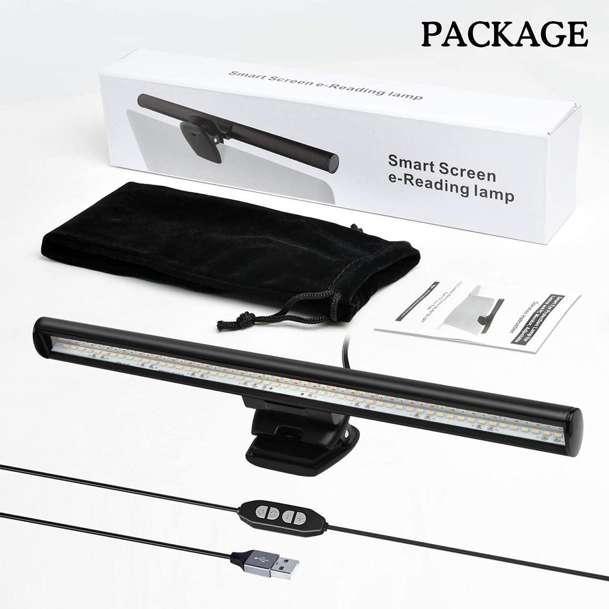 76552 Φωτιστικό Οθόνης Anti-Glare E-Reading LED 5W 565lm DC 5V με Καλώδιο Τροφοδοσίας USB 2.0 & Ενσωματωμένο Χειριστήριο Εναλλαγής Χρωμάτων CCT Θερμό Λευκό 2700K - Φυσικό Λευκό 4500K - Ψυχρό Λευκό 6000K Dimmable Μαύρο - ledmania.gr