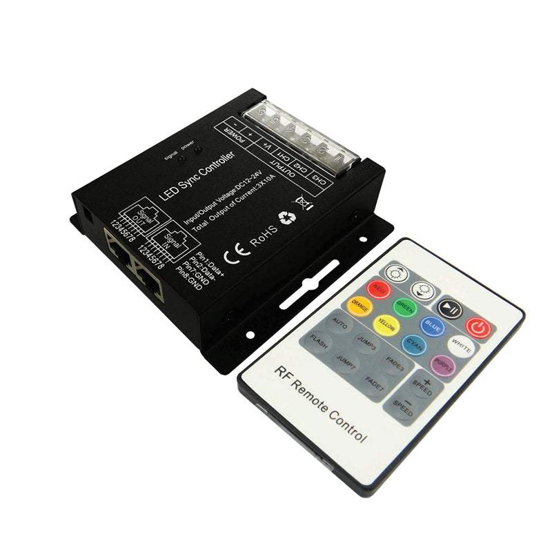 RGB LED CONTROLLER RJ45 30A 360W/12V 720W/24V & RF REMOTE - ledmania.gr