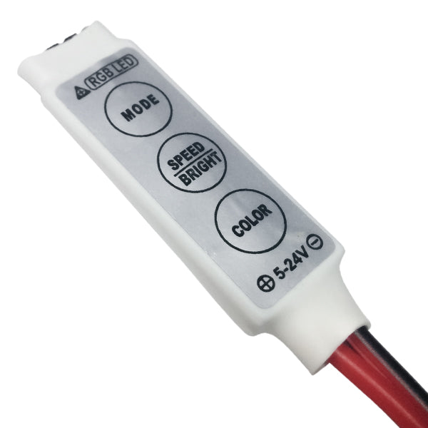 LED RGB Controller με Καλώδιο 5v (30w) - 12v (72w) - 24v (144w) DC GloboStar 77412 - ledmania.gr