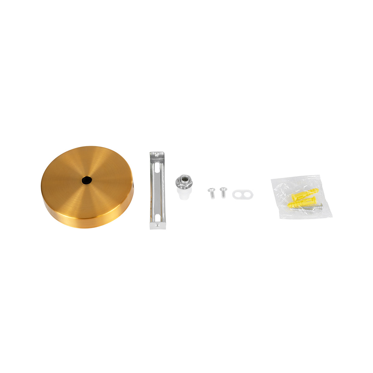 GloboStar® DIY 77503 Επιτοίχια Στρογγυλή Ροζέτα - Βάση για 1 Κρεμαστό Φωτιστικό - Φ10 x Υ2cm - Χρυσό - Μεταλλικό - 5 Χρόνια Εγγύηση - ledmania.gr
