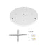 GloboStar® DIY 77540 Επιτοίχια Στρογγυλή Ροζέτα - Βάση για 3 Κρεμαστά Φωτιστικά - Φ40 x Υ3cm - Λευκό - Μεταλλικό - 5 Χρόνια Εγγύηση - ledmania.gr