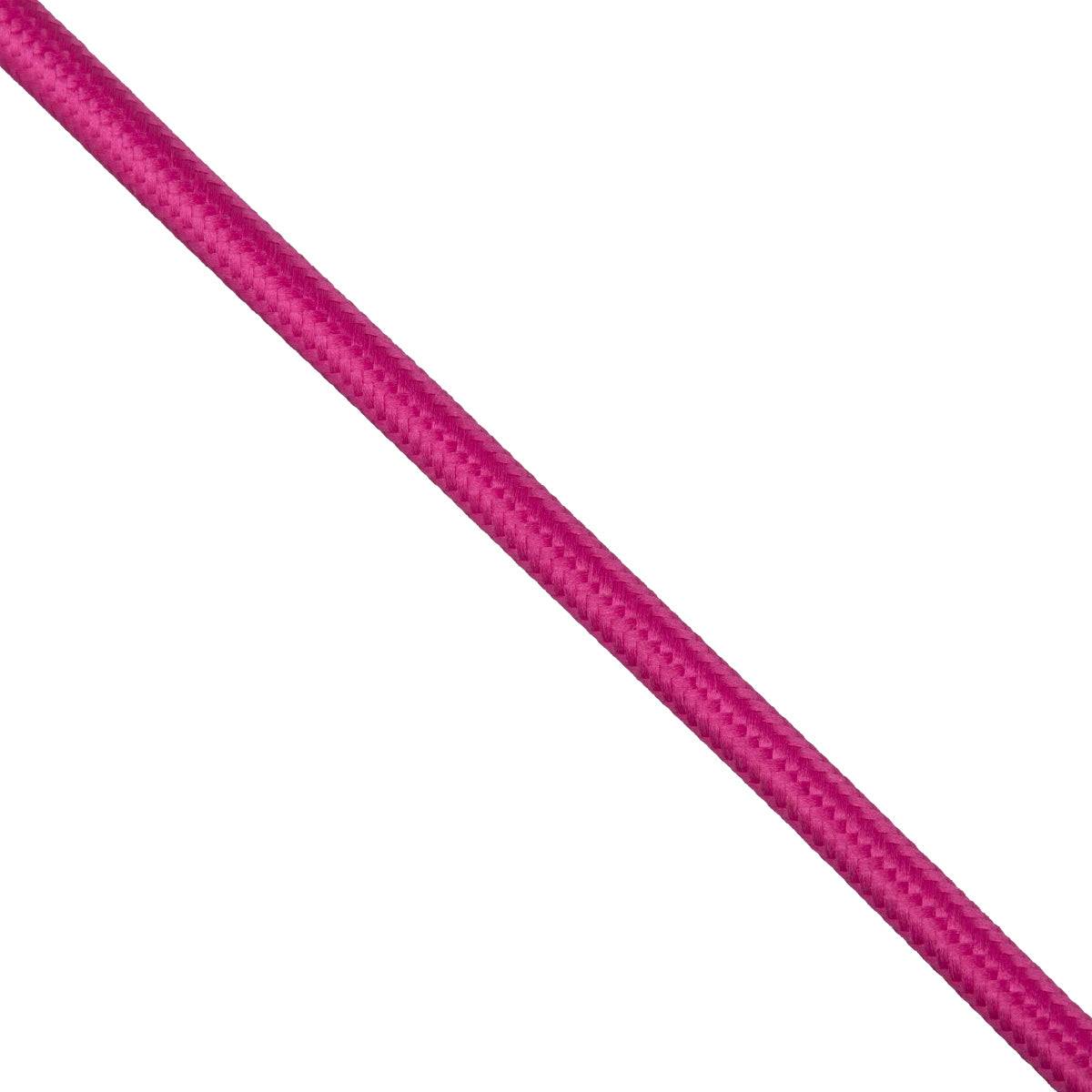 GloboStar® 77605 Στρογγυλό Υφασμάτινο Καλώδιο 1m 2 x 0.75mm² Φούξια - ledmania.gr
