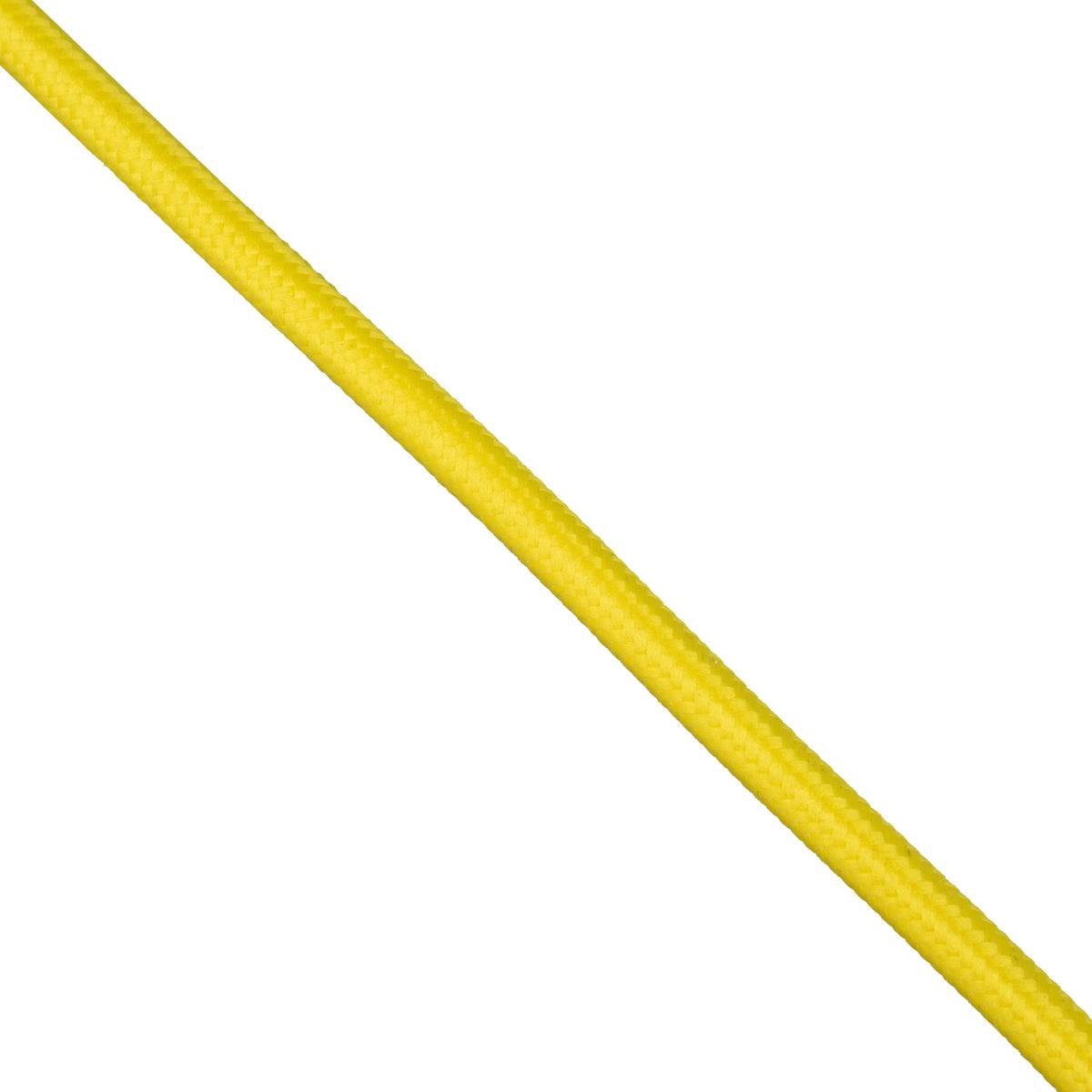 GloboStar® 77606 Στρογγυλό Υφασμάτινο Καλώδιο 1m 2 x 0.75mm² Κίτρινο - ledmania.gr