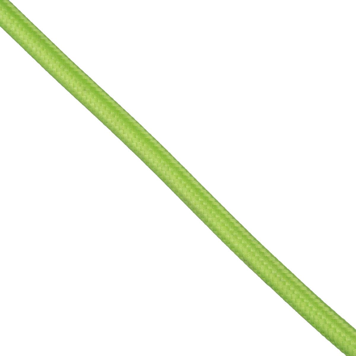 GloboStar® 77607 Στρογγυλό Υφασμάτινο Καλώδιο 1m 2 x 0.75mm² Λαχανί Φωσφορούχο - ledmania.gr
