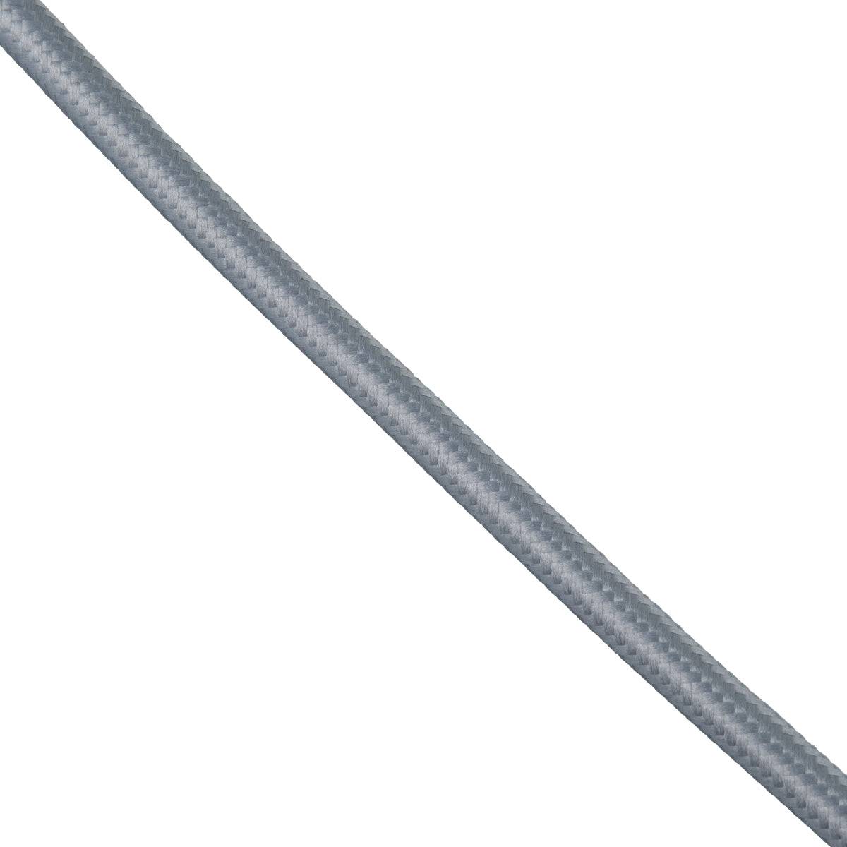 GloboStar® 77612 Στρογγυλό Υφασμάτινο Καλώδιο 1m 2 x 0.75mm² Ασημί - ledmania.gr