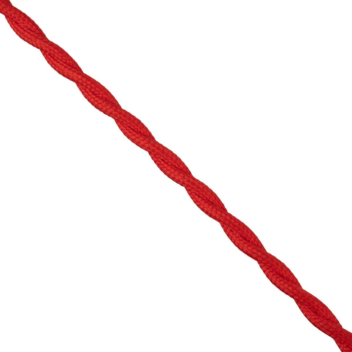 GloboStar® 77621 Πλεκτό Υφασμάτινο Καλώδιο 1m 2 x 0.75mm² Κόκκινο - ledmania.gr