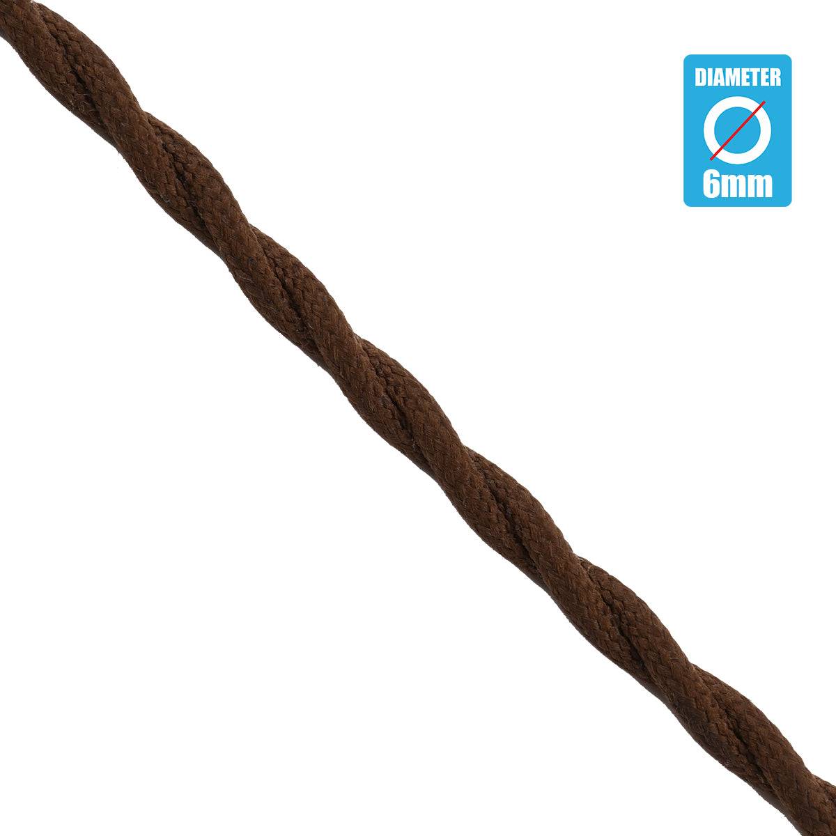 GloboStar® 77626 Πλεκτό Υφασμάτινο Καλώδιο 1m 2 x 0.75mm² Καφέ - ledmania.gr
