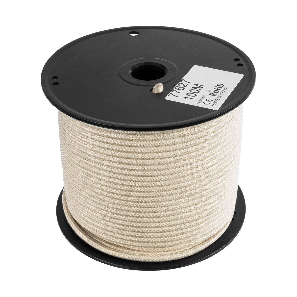GloboStar® 77627 Στρογγυλό Υφασμάτινο Καλώδιο 1m 2 x 0.75mm² Μπεζ - ledmania.gr