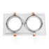 GloboStar® 77854 Χωνευτή Τετράγωνη Διπλή Βάση για Spot AR111 Λευκή Κινούμενη σε 2 Άξονες M33.5 x Π17.5 x Y5.5cm - ledmania.gr