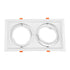 GloboStar® 77854 Χωνευτή Τετράγωνη Διπλή Βάση για Spot AR111 Λευκή Κινούμενη σε 2 Άξονες M33.5 x Π17.5 x Y5.5cm - ledmania.gr