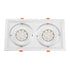 GloboStar® 77854 Χωνευτή Τετράγωνη Διπλή Βάση για Spot AR111 Λευκή Κινούμενη σε 2 Άξονες M33.5 x Π17.5 x Y5.5cm - ledmania.gr