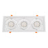 GloboStar® 77856 Χωνευτή Τετράγωνη Τριπλή Βάση για Spot AR111 Λευκή Κινούμενη σε 2 Άξονες M48.7 x Π18.7 x Y5.5cm - ledmania.gr