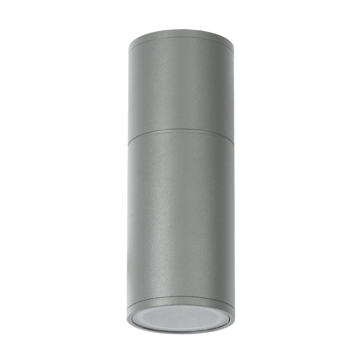 GloboStar® WALLY 77874 Φωτιστικό Τοίχου - Απλίκα Αρχιτεκτονικού Φωτισμού Εσωτερικού/Εξωτερικού Χώρου Up or Down Μονόφωτο 1 x GU10 AC220-240V Αδιάβροχο IP65 - Σώμα Αλουμινίου & Tempered Glass - Μ6.4 x Π11 x Υ17cm - Ασημί - 5 Years Warranty - ledmania.gr