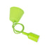 GloboStar® CABLITO 61557 Μοντέρνο Κρεμαστό Φωτιστικό Οροφής Μονόφωτο 1 x E27 Πράσινο Λαχανί Σιλικόνης Ανάρτηση με Υφασμάτινο Καλώδιο Φ4 x Υ110cm - ledmania.gr