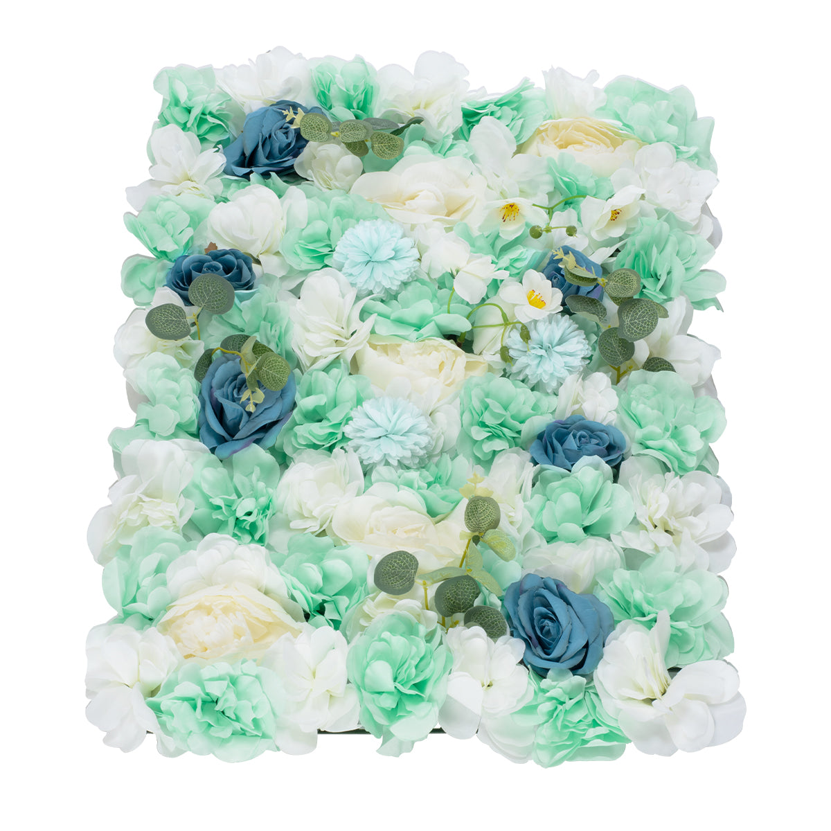 GloboStar® Artificial Garden ROSES STORY BLUE 78334 Τεχνητό Διακοσμητικό Πάνελ Λουλουδιών - Κάθετος Κήπος σύνθεση Αμβροσία Μ60 x Π40 x Υ6cm - ledmania.gr
