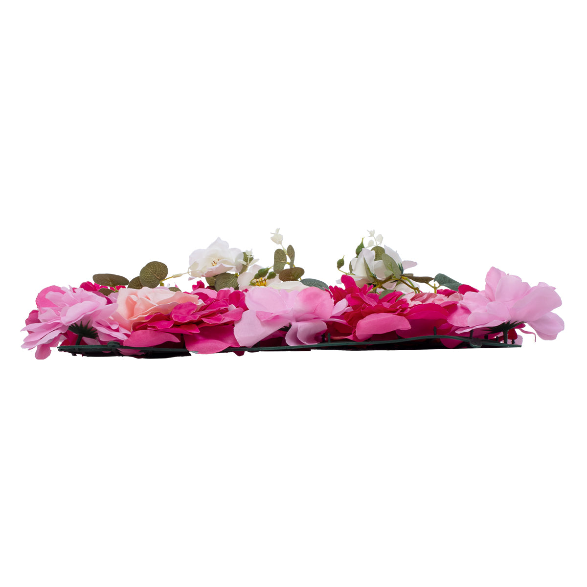 GloboStar® Artificial Garden ROSALIE 78335 Τεχνητό Διακοσμητικό Πάνελ Λουλουδιών - Κάθετος Κήπος σύνθεση Ροζαλί Μ60 x Π40 x Υ6cm - ledmania.gr