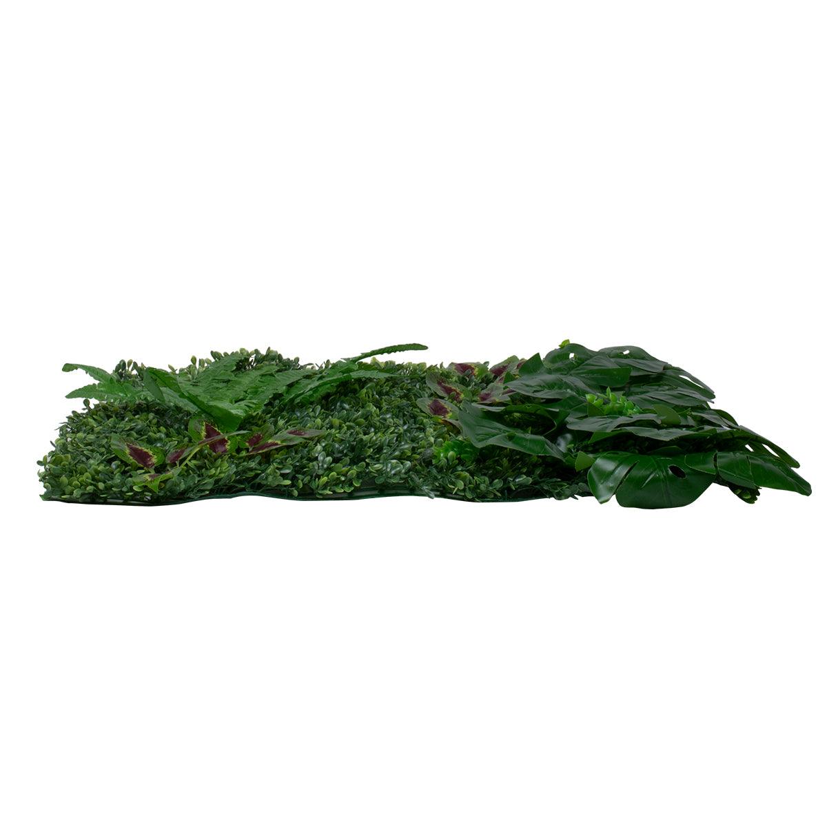 GloboStar® 78428 Artificial - Συνθετικό Τεχνητό Διακοσμητικό Πάνελ Φυλλωσιάς - Κάθετος Κήπος Πυξάρι - Φτέρη - Μονστέρα - Αμάραντος - Πράσινο Μ60 x Υ40 x Π8cm - ledmania.gr