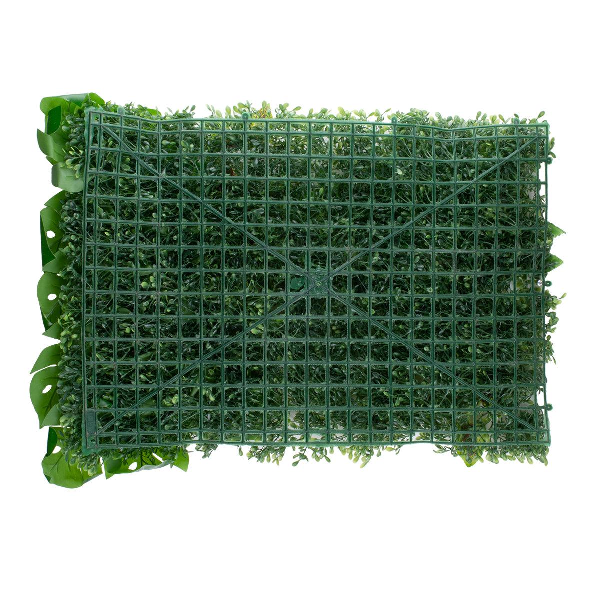 GloboStar® 78428 Artificial - Συνθετικό Τεχνητό Διακοσμητικό Πάνελ Φυλλωσιάς - Κάθετος Κήπος Πυξάρι - Φτέρη - Μονστέρα - Αμάραντος - Πράσινο Μ60 x Υ40 x Π8cm - ledmania.gr