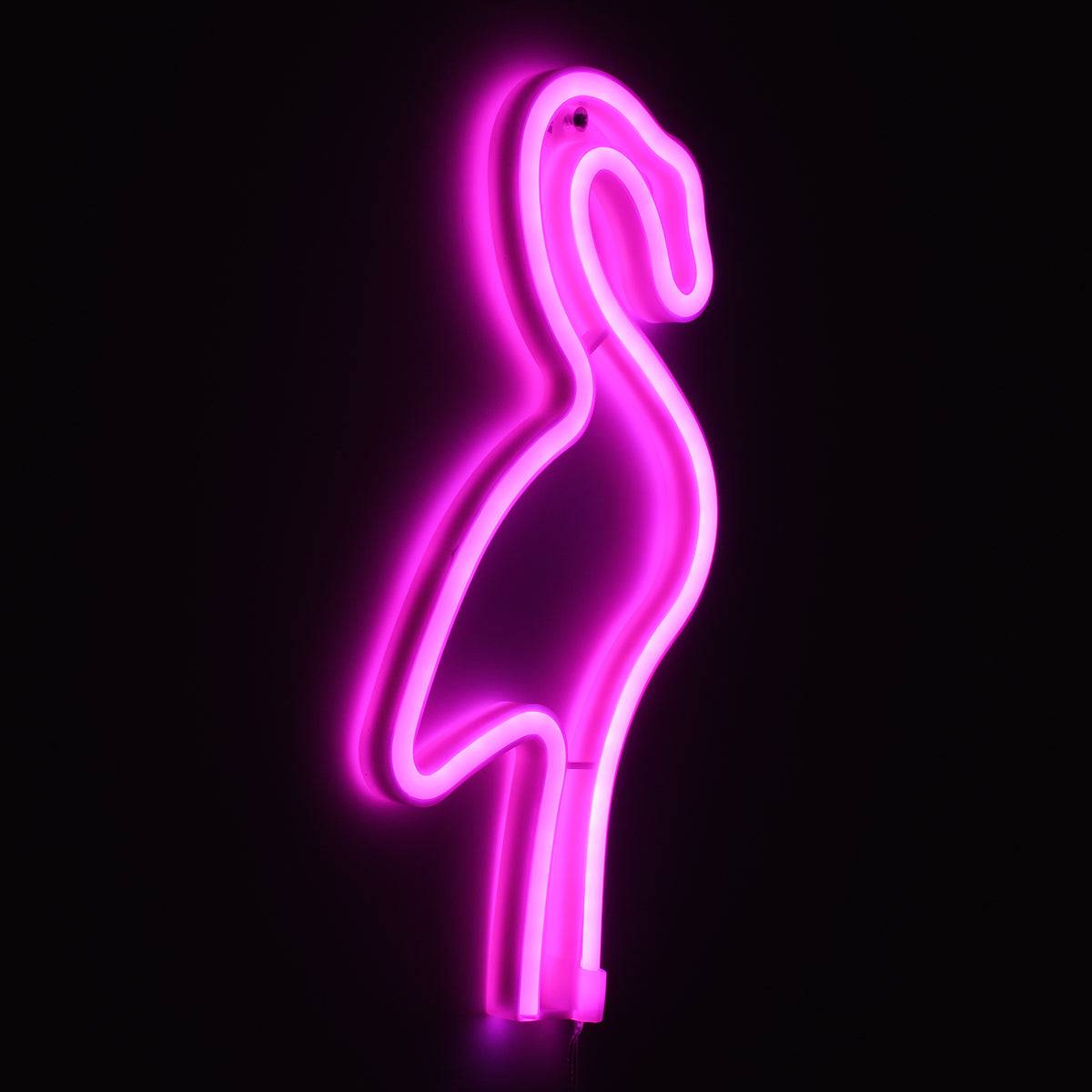 GloboStar® 78573 Φωτιστικό Ταμπέλα Φωτεινή Επιγραφή NEON LED Σήμανσης FLAMINGO 5W με Καλώδιο Τροφοδοσίας USB - Μπαταρίας 3xAAA (Δεν Περιλαμβάνονται) - Ροζ - ledmania.gr
