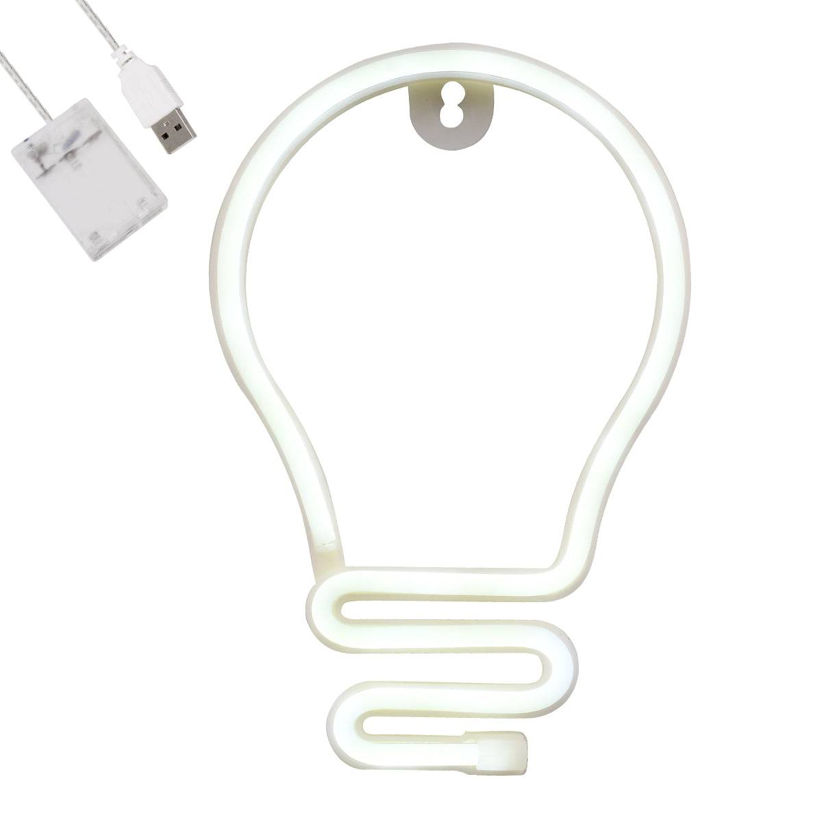 GloboStar® 78576 Φωτιστικό Ταμπέλα Φωτεινή Επιγραφή NEON LED Σήμανσης LAMP 5W με Καλώδιο Τροφοδοσίας USB - Μπαταρίας 3xAAA (Δεν Περιλαμβάνονται) - Ψυχρό Λευκό 6000K - ledmania.gr