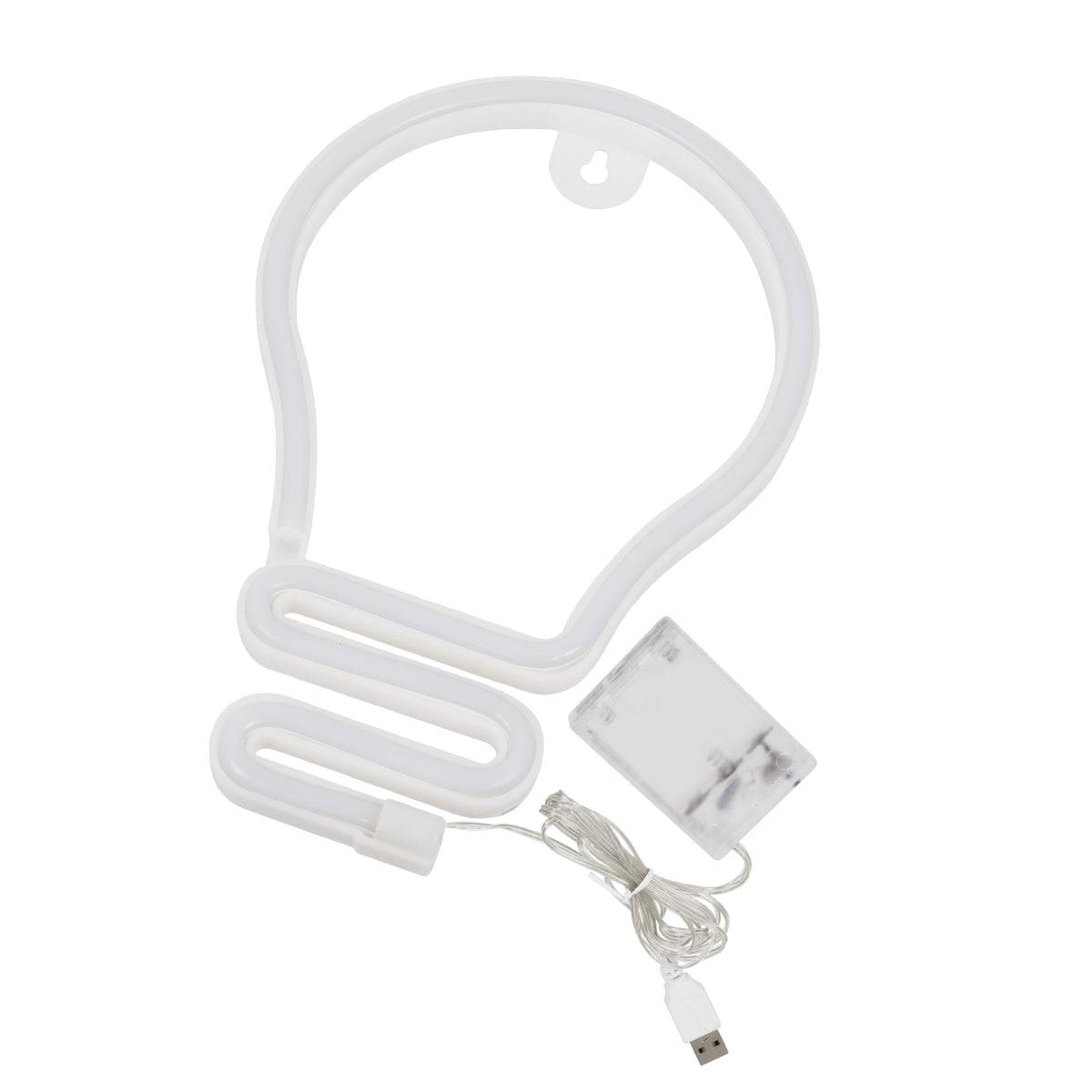 GloboStar® 78576 Φωτιστικό Ταμπέλα Φωτεινή Επιγραφή NEON LED Σήμανσης LAMP 5W με Καλώδιο Τροφοδοσίας USB - Μπαταρίας 3xAAA (Δεν Περιλαμβάνονται) - Ψυχρό Λευκό 6000K - ledmania.gr